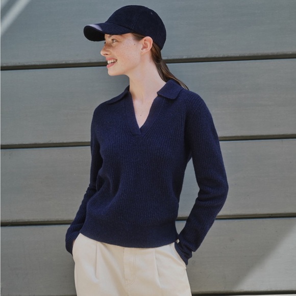Uniqlo Premium Lambswool Long-Sleeve Polo Sweater - Picture 7 of 14